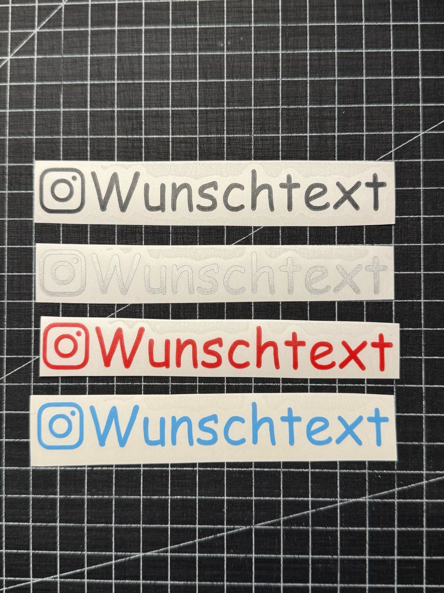 3x Aufkleber / Sticker - Instagram Wunschtext Sozial Media - Grösse M - Comic Sans