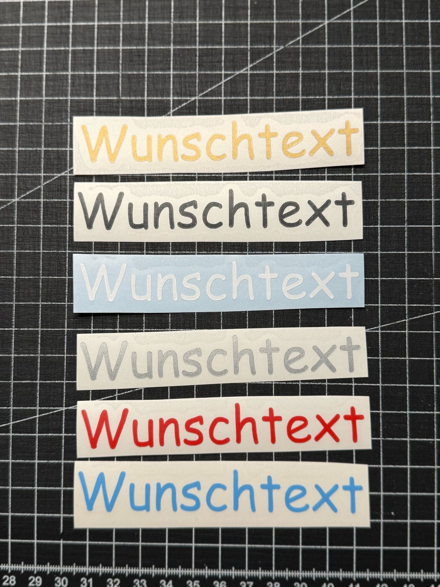 3x Aufkleber / Sticker - Wunschtext - Grösse S - Comic Sans