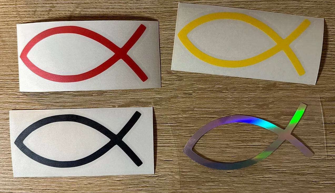 2 x Aufkleber / Sticker - Ichtys Jesus - Grösse S