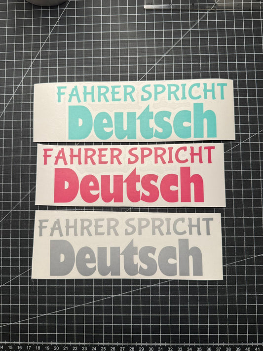 Aufkleber / Sticker - Fahrer spricht DEUTSCH - Gr. L