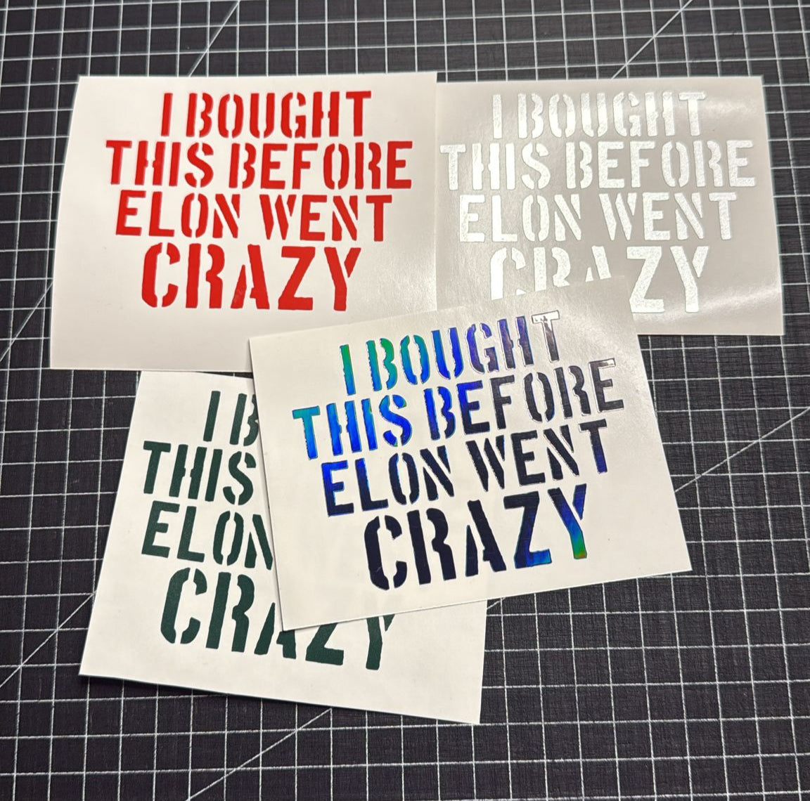 Aufkleber / Sticker - I bought this before Elon went Crazy - S