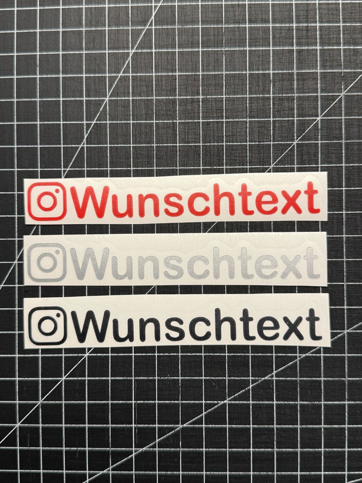 3x Aufkleber / Sticker - Instagram Wunschtext Sozial Media - Grösse S - Arial rounded