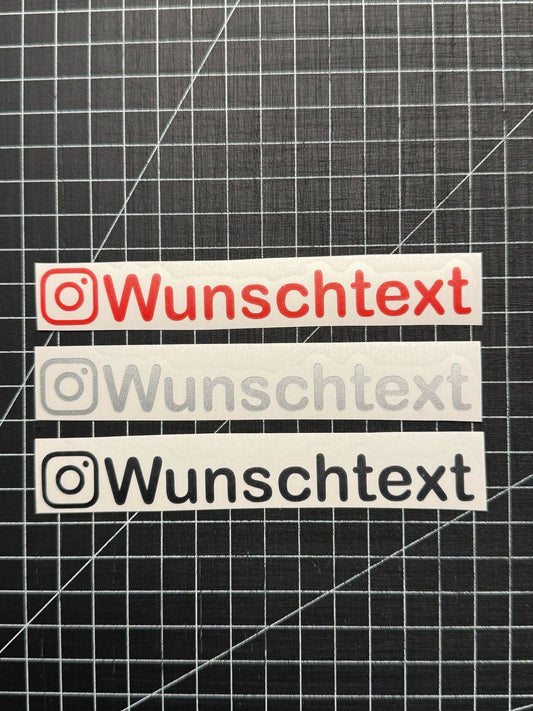 3x Aufkleber / Sticker - Instagram Wunschtext Sozial Media - Grösse S - Arial rounded