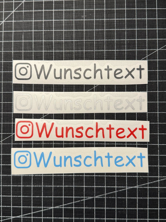 3x Aufkleber / Sticker - Instagram Wunschtext Sozial Media - Grösse M - Comic Sans