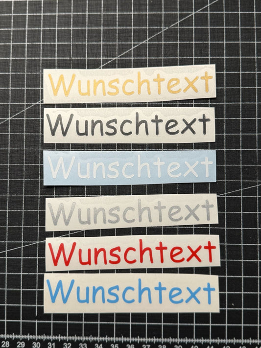 3x Aufkleber / Sticker - Wunschtext - Grösse S - Comic Sans