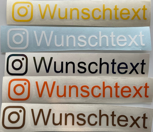 3x Aufkleber / Sticker - Instagram Wunschtext Sozial Media - Grösse S - Arial