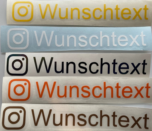 3x Aufkleber / Sticker - Instagram Wunschtext Sozial Media - Grösse M - Arial