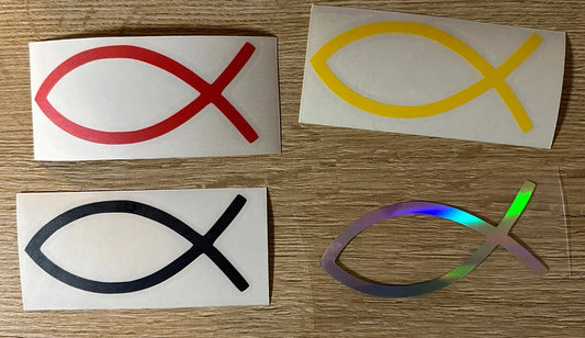 2 x Aufkleber / Sticker - Ichtys Jesus - Grösse S